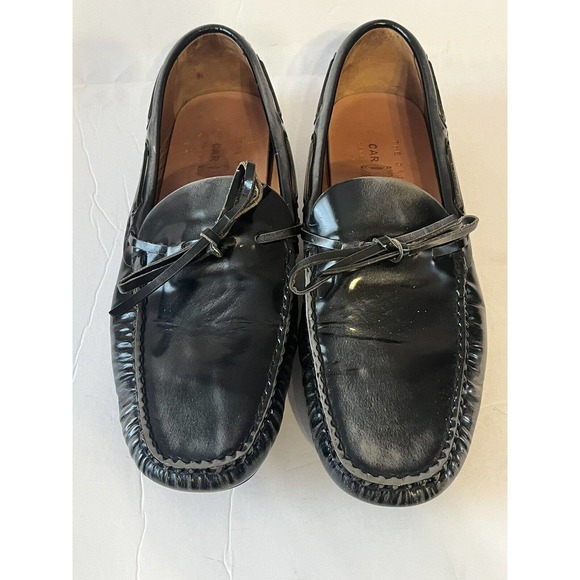 The PRADA Original Car Shoe Driving Moccasin •7• Mocs Grey Pewter Patent Leather - Picture 6 of 12